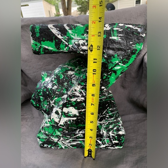 Abstract Original “Z” Face Print Mask Paper Mache 14x10x8 Mixed Media Sculpture - Picture 8 of 11